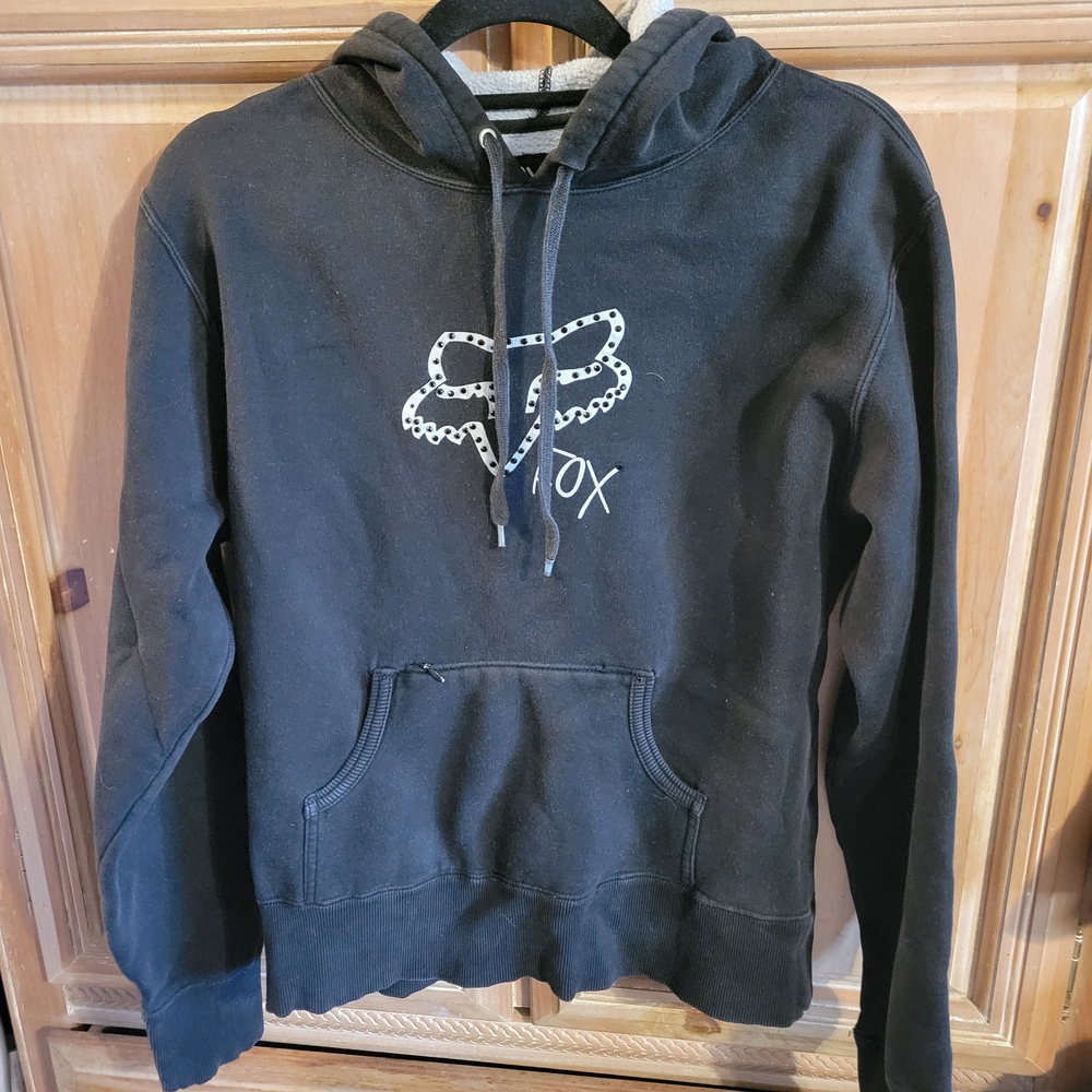 Fox Black Hoodie Sweatshirt with Logo